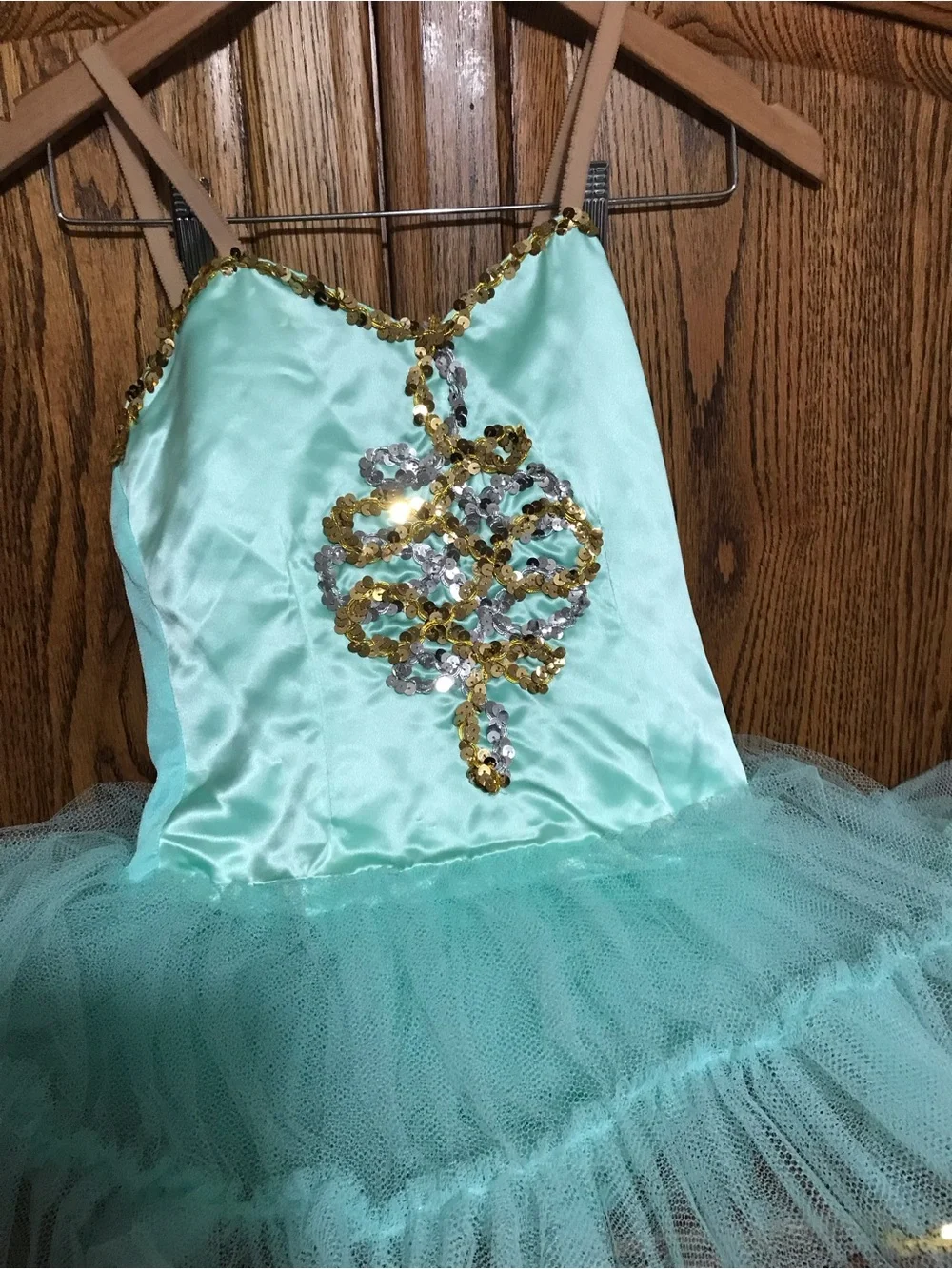 Curtain Call Girls Large Ballet Dance Tutu Mint Green Costume Leotard